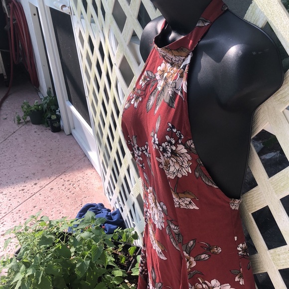 Audrey 3+1 floral midi dress.. high neck - Picture 2 of 7